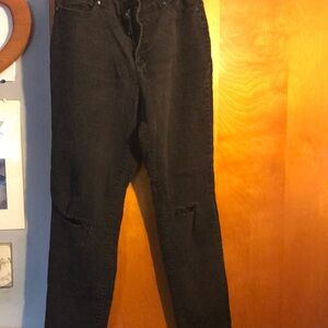 Black jeans with pre torn knees